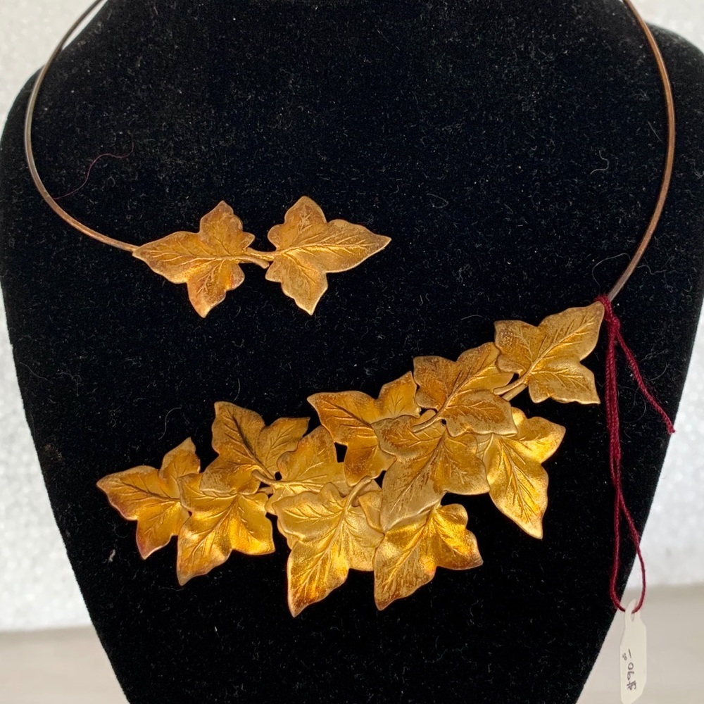 Grecian style Gold Leaf Necklace
